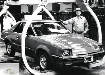 Ford Motor Company of Canada Limited, St. Thomas Assembly Plant - First Front Wheel Drive Cars Built in Canada, 1981. Photo by Elgin County Archives. Flickr.