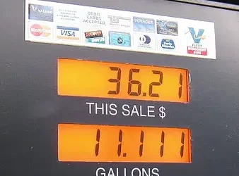 Gas pump readout at a Total gas station. Photo by Dvortygirl. Flickr.