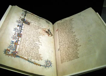 The Canterbury Tales manuscript. Photo by Jon Evans. Flickr.