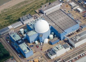 UK Nuclear Fuel Investment. Sizewell B Nuclear Power Station - aerial. Photo by John D Fielding. stock-energy