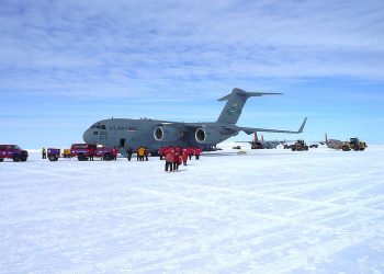 C-17 on a ice runway. Photo by NASA Goddard Photo and Video. Flickr.