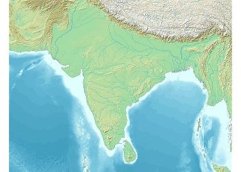 South Asia non political, with rivers. Photo by DEMIS Mapserver. Wikimedia.
