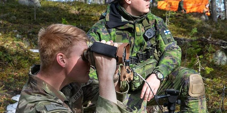 Army Capt. Blake Kelley, with the 3rd Brigade Combat Team, 10th Mountain Division. Photo by The Finnish Army.