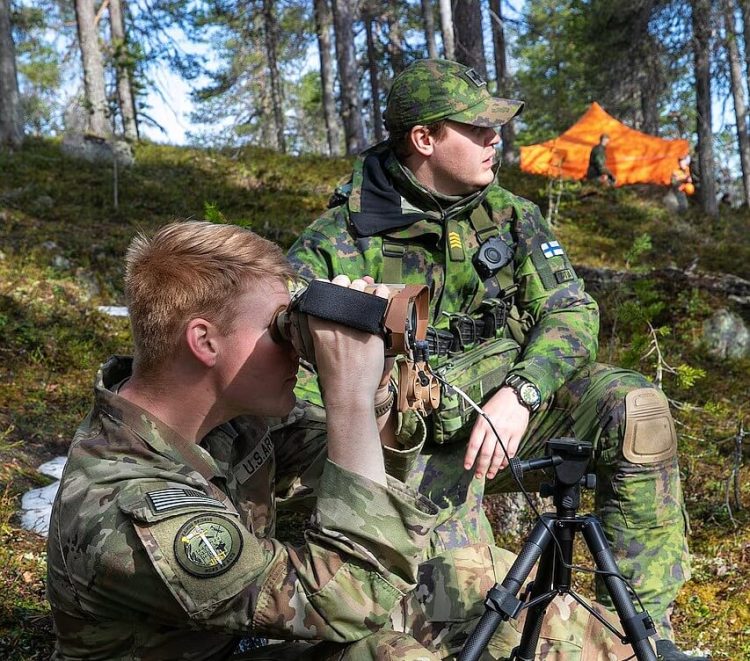 Army Capt. Blake Kelley, with the 3rd Brigade Combat Team, 10th Mountain Division. Photo by The Finnish Army.