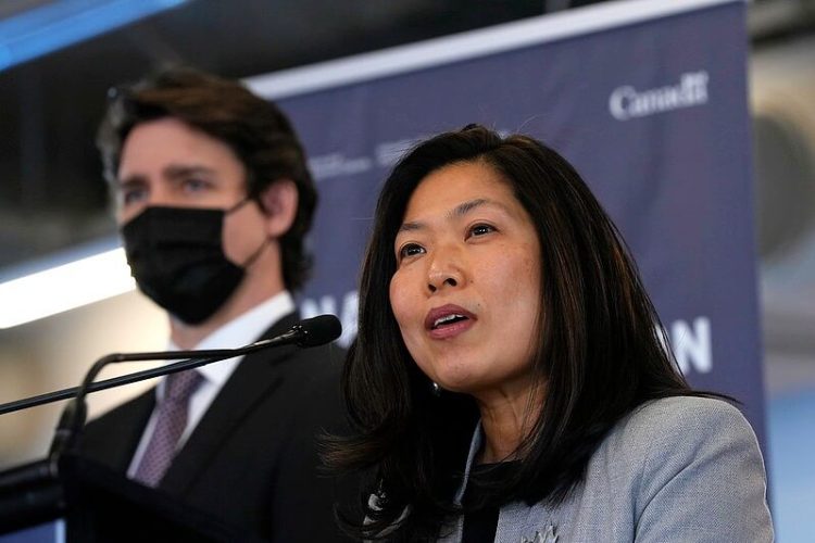Minister Mary Ng with the Prime Minister. Photo by Taylor Atkinson. Flickr.