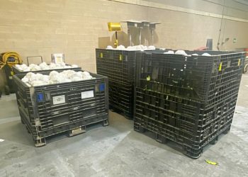 Crates containing 1,455 pounds of marijuana seized by CBP officers at Pharr International Bridge. Photo by CBP.