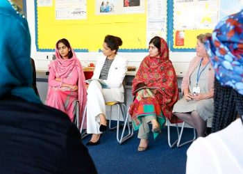 Freida Pinto and Malala discuss girls' rights. Photo by DFID. Flickr.