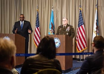 Secretary of Defense Lloyd J. Austin III and Army Gen. Mark A. Milley, chairman of the Joint Chiefs of Staff. Photo by DOD.