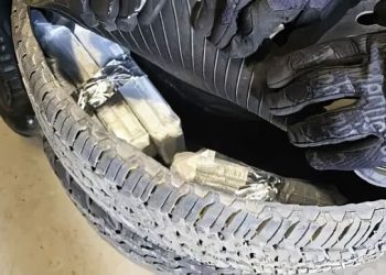 CBP officers at the Calexico West Port of Entry seized purple fentanyl powder concealed within the spare tire of a truck. Photo by CBP.