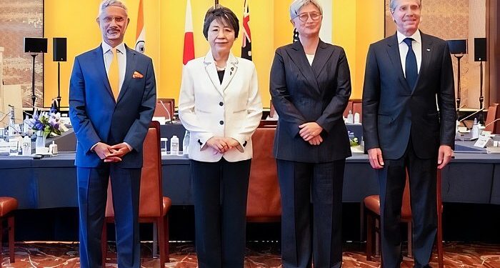 Japan-Australia-India-U.S. Quad Foreign Ministers Meeting. Photo by Ministry of Foreign Affairs of Japan.