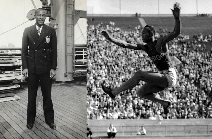 Jesse Owens Olympics Champion 1936 and LA broad jump. Photo by Los Angeles Daily News. Wikimedia.