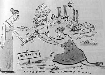Olympic flame and a Bail Out deal. Photo by Gwydion M. Williams. Flickr.