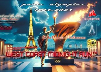 WCMR Paris Olympics Trocadero Cauldron Corsair Poster 2024. Photo by Pierre Maertin. Wikimedia.