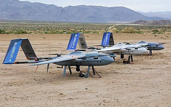 AI-enabled aerial vehicles lined up for testing. Photo by Defence Science and Technology Laboratory. Gov.uk.