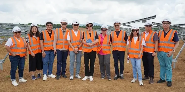 British Ambassador to the Philippines Laure Beaufils visiting the construction of CREC’s largest solar power plant. Photo by British Embassy Manila.