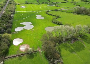 Drone photo of Chearsley Wetland. Photo by Freshwater Habitats Trust. Environmental Agency.