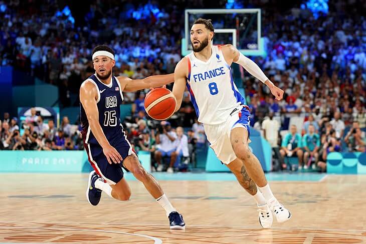 French full court drive. Photo by Getty Images. Paris 2024 Olympics.