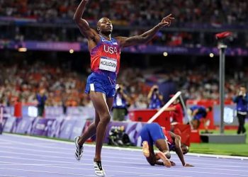 Grant Holloway claims runaway 110m hurdles win. Photo by Getty Images. Paris 2024 Olympics.