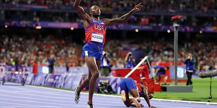 Grant Holloway claims runaway 110m hurdles win. Photo by Getty Images. Paris 2024 Olympics.