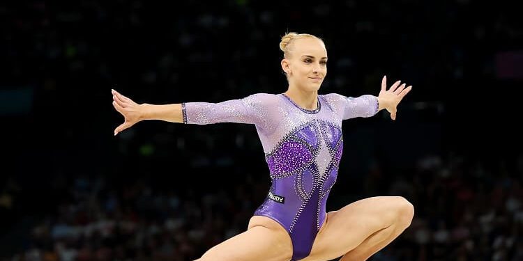 Italian gymnast Alice D'Amato strikes Gold. Photo by Gettty Images. 2024 Paris Olympics.