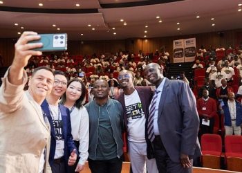 Joan Nadal, UNESCO at STEM Education, Michael Zeng, Infinix Kenya, Amber Zhao, Infinix, John Kimani, Infini. Photo by Infinix Mobility.