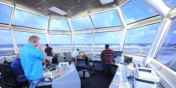 Pope Field Air Traffic Control Tower. Photo by USACE HQ. Flickr.