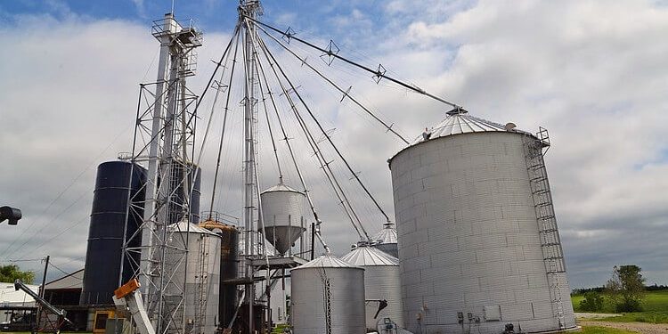 US farming grain bins. Photo by United Soybean Board. Flickr.