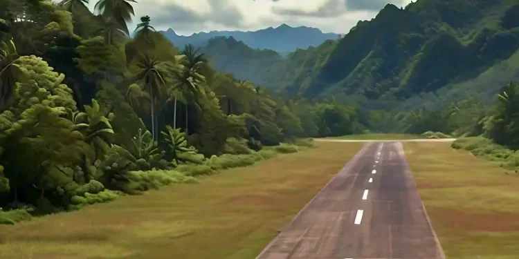 AI Generated image of a remote airstrip in the Papua Region of Indonesia. Photo by THX News.