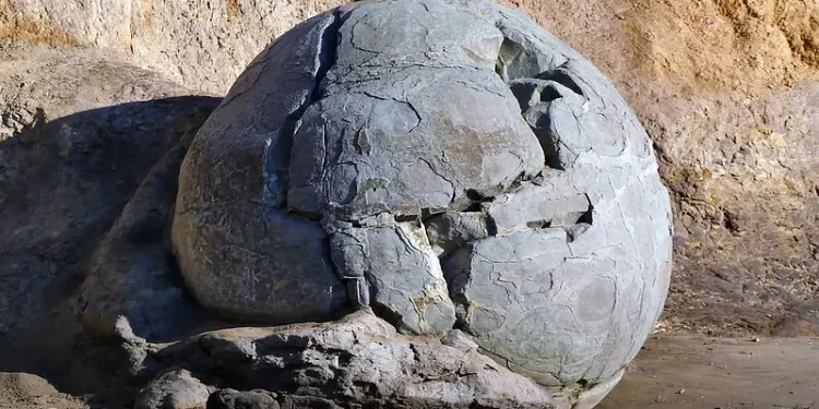 Moeraki boulder. NZ. Photo by Bernard Spragg.