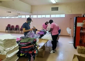 Preparing for the event. Tucson homeless resource fair. Photo by Tucson Homeless Connect - Facebook.