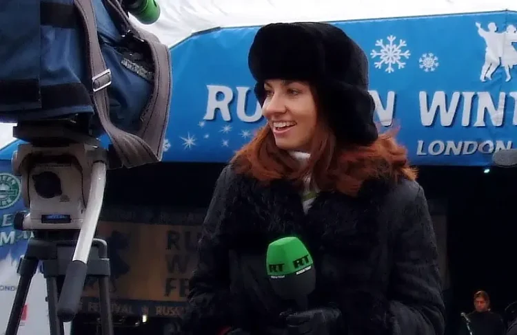 Russia Today television reporter. Photo by James Cridland.