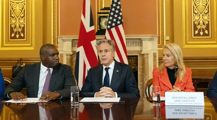 Secretary Anthony Blinken and David Lammy meeting in London. UK-U.S. Strategic Dialogue. Photo by Anthony Blinken.