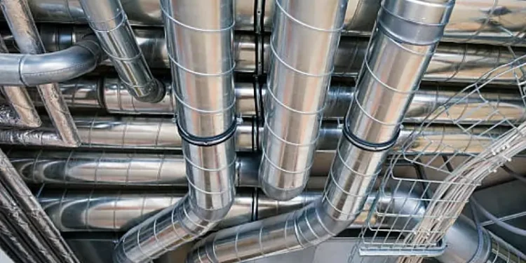 Air conditioning ventilation pipes. Lindab ventilation merger. Photo by iStock.
