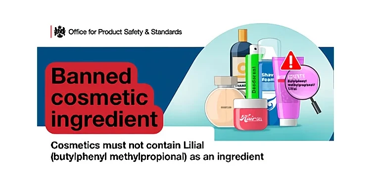 Banned Cometic Ingredient Lilial. Artwork by Office for Product Safety and Standards.