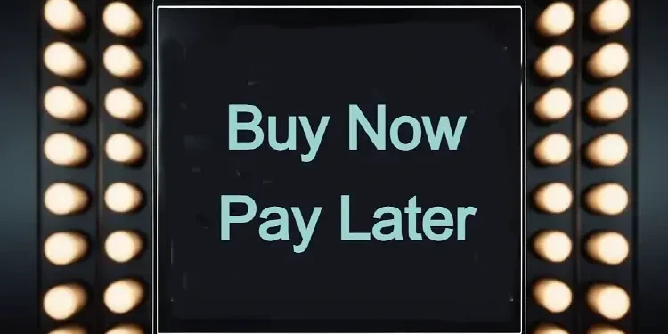 Buy-Now, Pay-Later sign. Image created by Pixlr.
