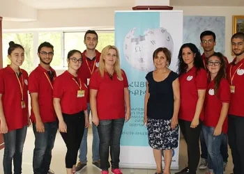 Lebanese students at Yerevan WikiCamp. Photo by Azniv Stepanian.