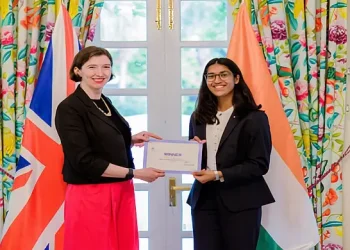 Nidhi Gautam, British High Commissioner for the Day with Lindy Cameron, Deputy High Commissioner for the Day. Photo by BHCND.