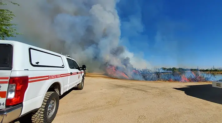 Tres Rios Wetlands Prescribed Burn. Photo by City of Phoenix.