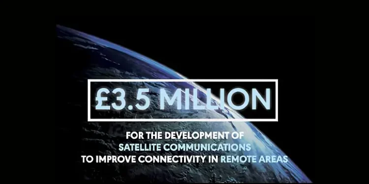 3.5 million satellite communications improvement. Artwork by the UK Space Agency.