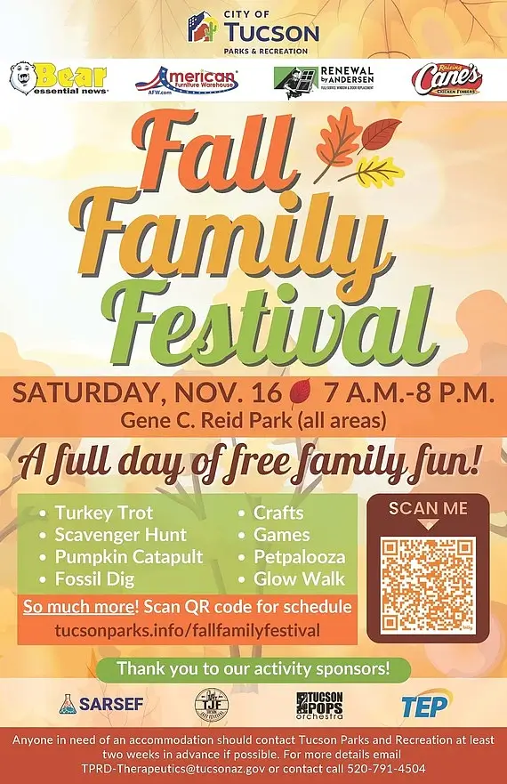 FALL FAMILY FESTIVAL at Reid Park. Photo by City of Tucson Parks Dept.