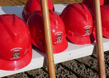 Fire Helmets for the New Round Hill Fire Station. Photo by Loudoun County, Virginia.