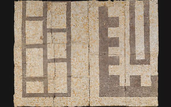 Geometric Roman mosaic. Photo by the British Government.