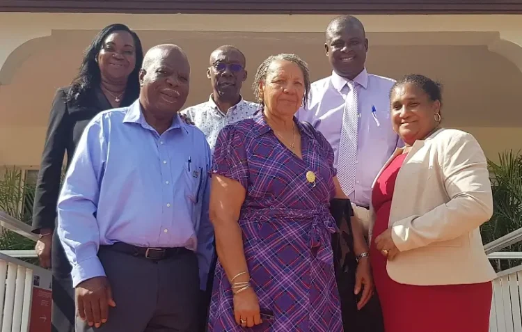 Governor Foy, Deputy Governor Bradley, and PS Public Administration, Kathleen Rogers meet with the Public Service Commission. Photo by HM Governor's Office Anguilla.