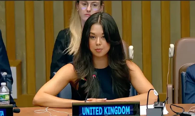 Hannah Zainuddin at the UN New York. Photo by the Foreign Office.