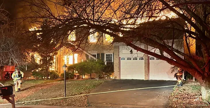 House Fire in Ashburn. Photo by Loudoun County Combined Fire and Rescue.