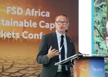 Neil Wigan, speaking at FSD Africa's Sustainable Capital Markets Conference, Tuesday 5 November 2024. Photo by the British High Commission Nairobi