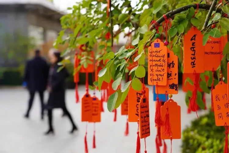 Orange Day Solidarity Tree. Gender-based violence activism. Photo by the European Union.