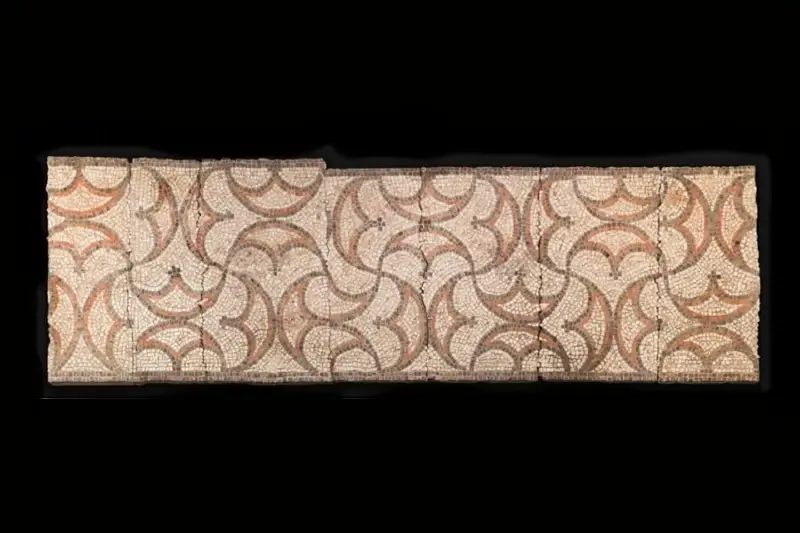 Pelta pattern mosaic. Photo by the UK Government.