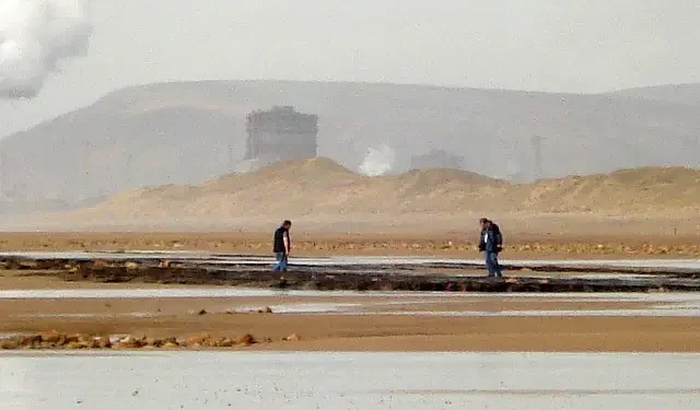 Port Talbot steelworks from the beach. Photo by Trevor Rickard.