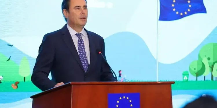 Speech by EU Ambassador to China Jorge Toledo. Photo by the European Union.